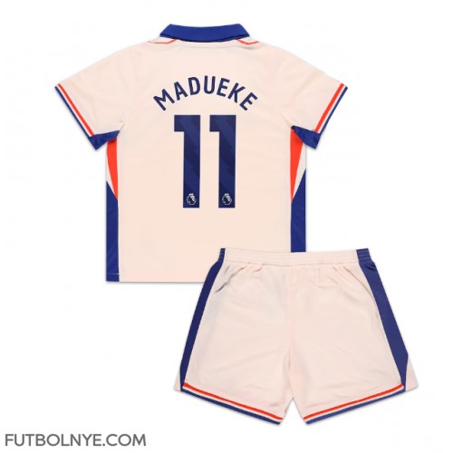 Camiseta Chelsea Noni Madueke #11 Visitante Equipación para niños 2024-25 manga corta (+ pantalones cortos)